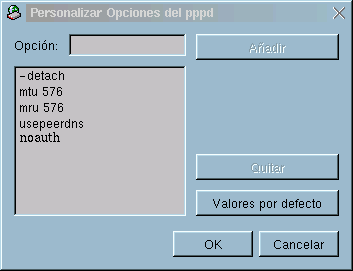 Opciones del pppd